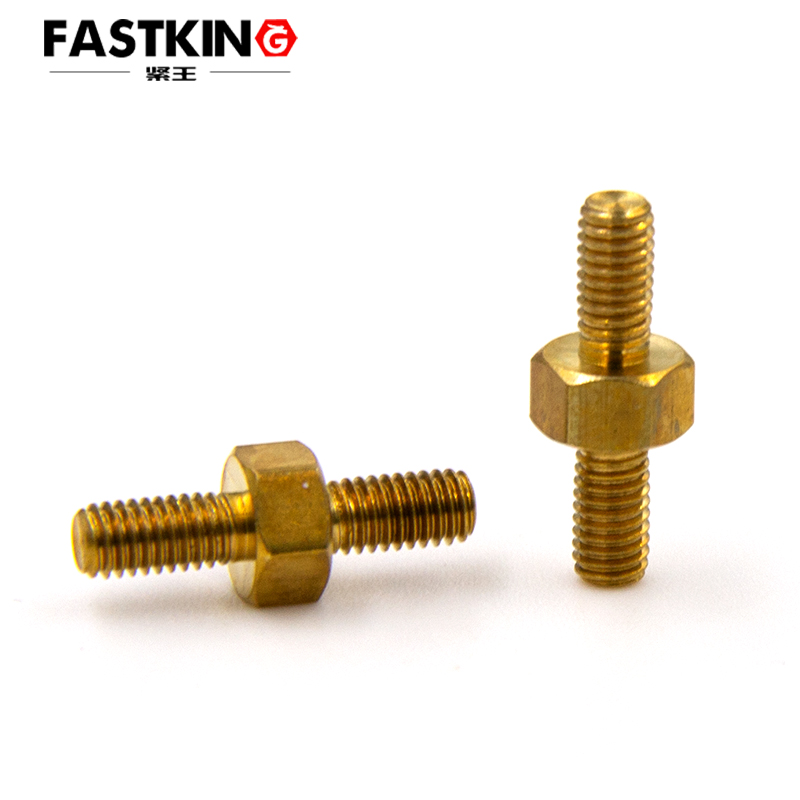 黄铜六角两头铜螺丝M3*6*6 
