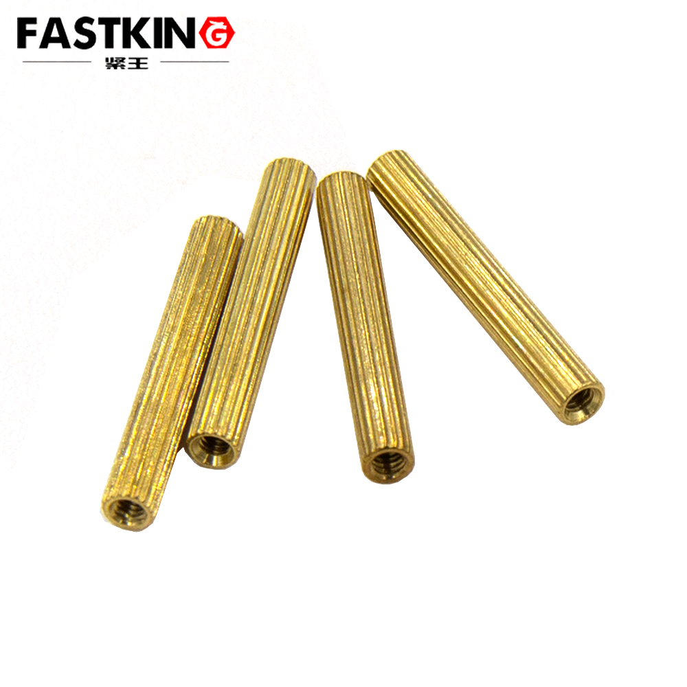 滚花铜柱双通圆形安防监控铜柱